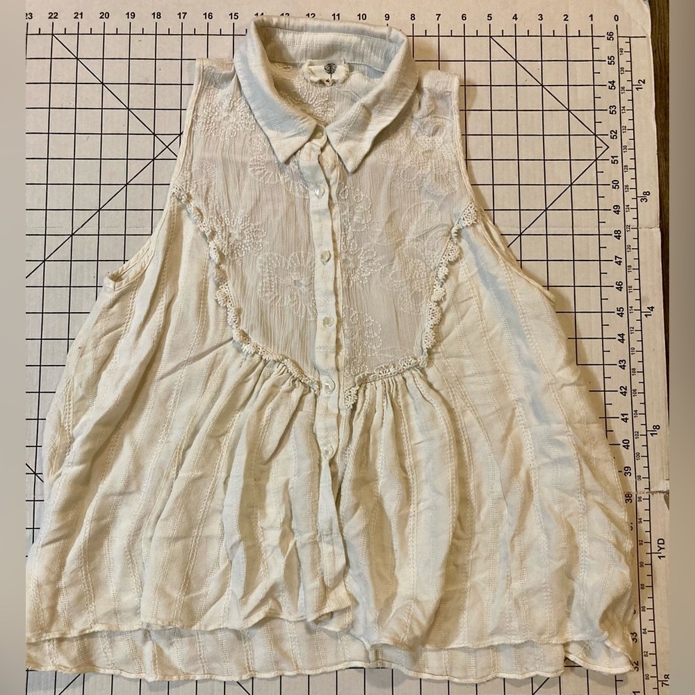 Anthropologie Everleigh Women’s Size Small Cream Sleeve Tank Top